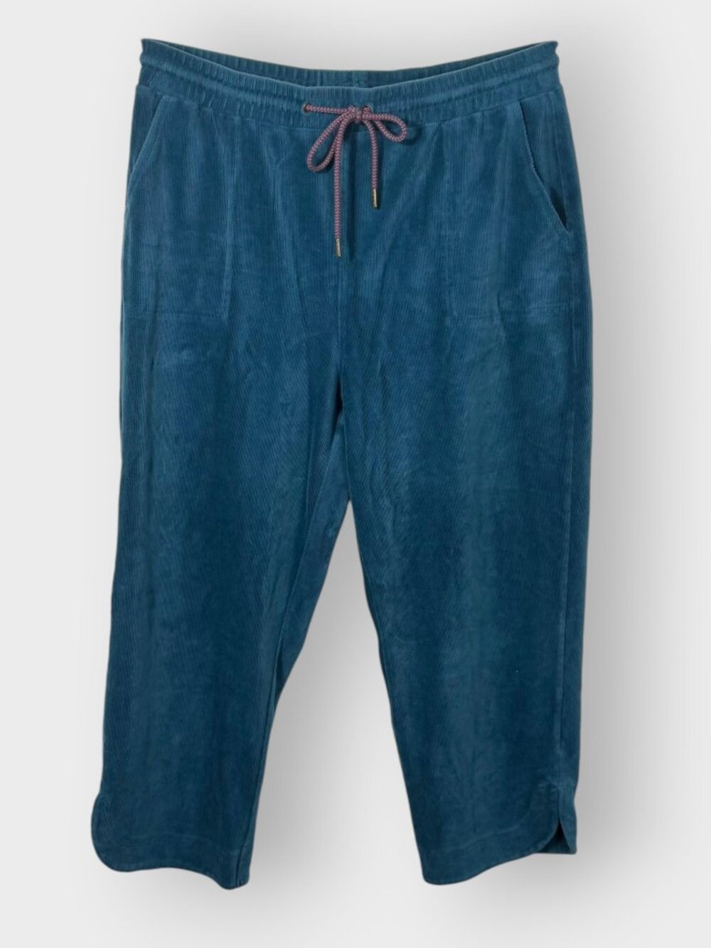 Matilda Jane Get Inspired Teal Cropped Pull On Velour Pants | L | Comfy